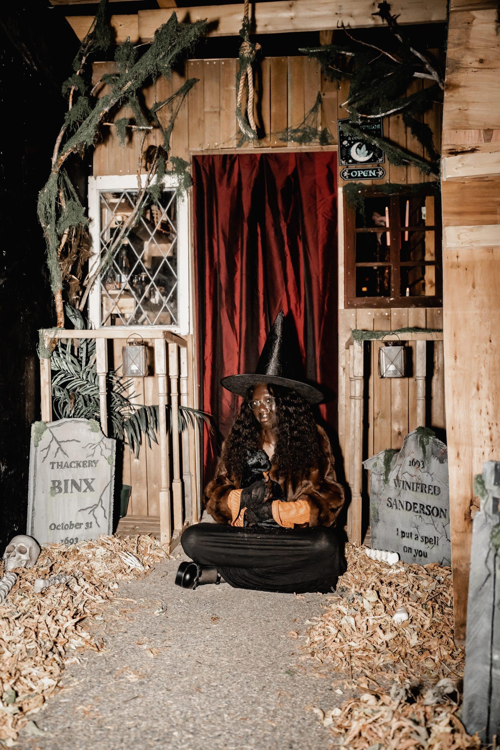 A witch waiting among the gravestones
